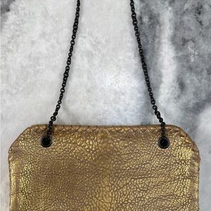 Bottega Veneta Gold Shoulder Bag with Chain Strap